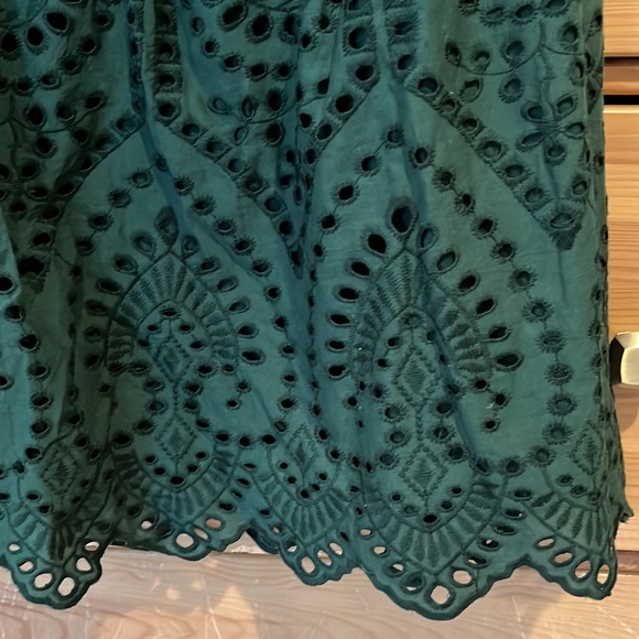 NWT petite Ann Taylor Loft cotton eyelet skirt in hunter green - Picture 5 of 8